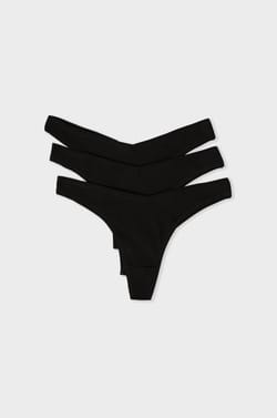 Pack of 3 Cotton Tangas;${refinementColor}