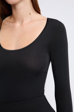 Long sleeve thermal mesh bodysuit;${refinementColor}