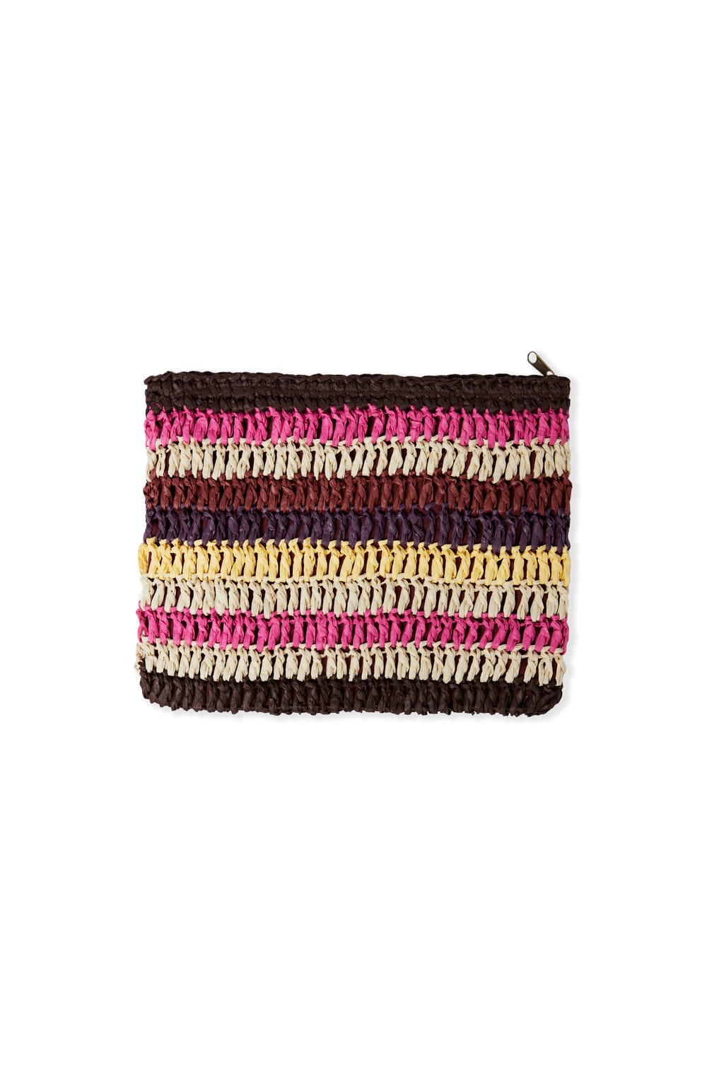 Pochette en raphia &agrave; rayures;${refinementColor}