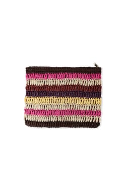 Pochette en raphia &agrave; rayures;${refinementColor}