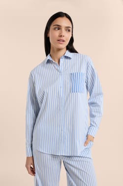 Striped Pyjama Shirt;${refinementColor}