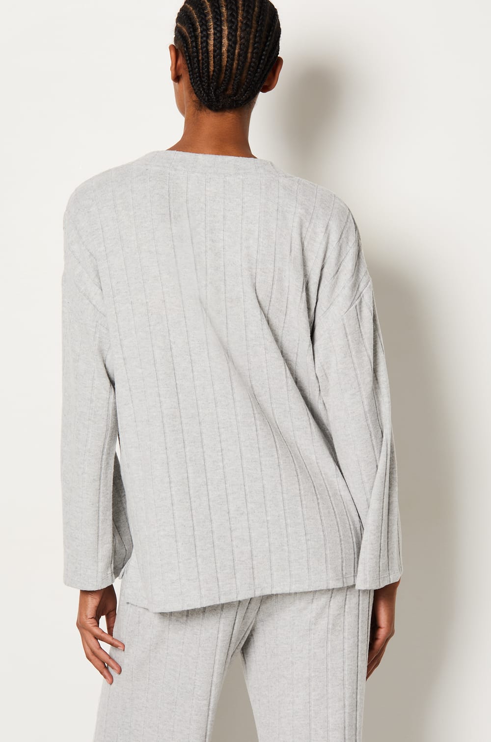 Gerippter Pyjama-Sweatshirt;${refinementColor}