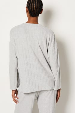 Gerippter Pyjama-Sweatshirt;${refinementColor}