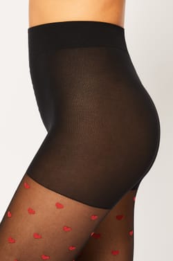 Fashion tights with heart pattern - 30D;${refinementColor}
