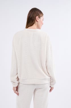 Sweatshirt de pyjama effet velours;${refinementColor}