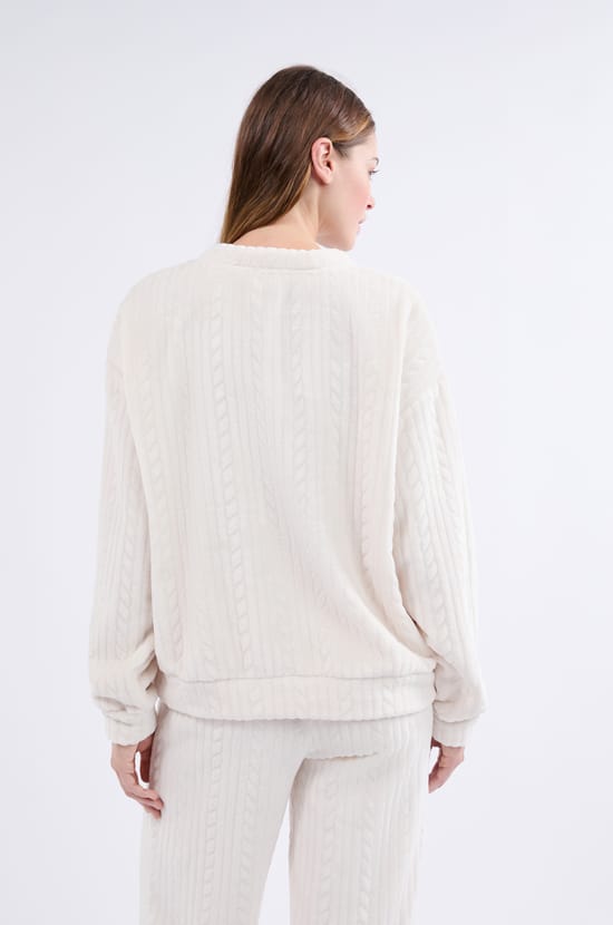Sweatshirt de pyjama effet velours;${refinementColor}