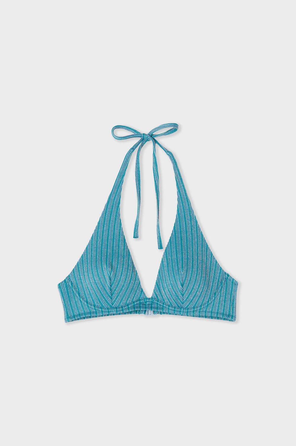 Sequined Triangle Bikini Top;${refinementColor}
