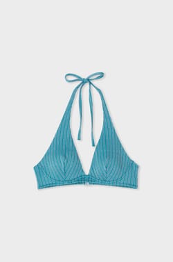 Sequined Triangle Bikini Top;${refinementColor}