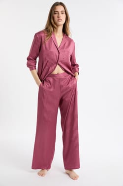 Satin Striped Pyjama Trousers;${refinementColor}