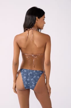 Floral bikini bottom with side-tie strings;${refinementColor}