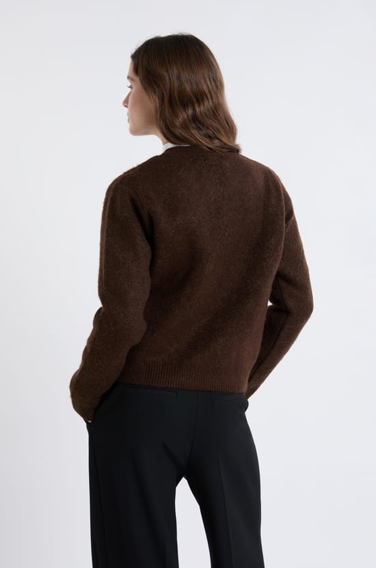 Round Neck Patterned Sweater;${refinementColor}