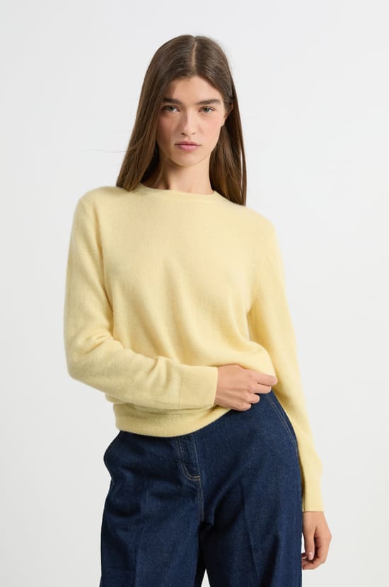 Pull col rond en cachemire;${refinementColor}