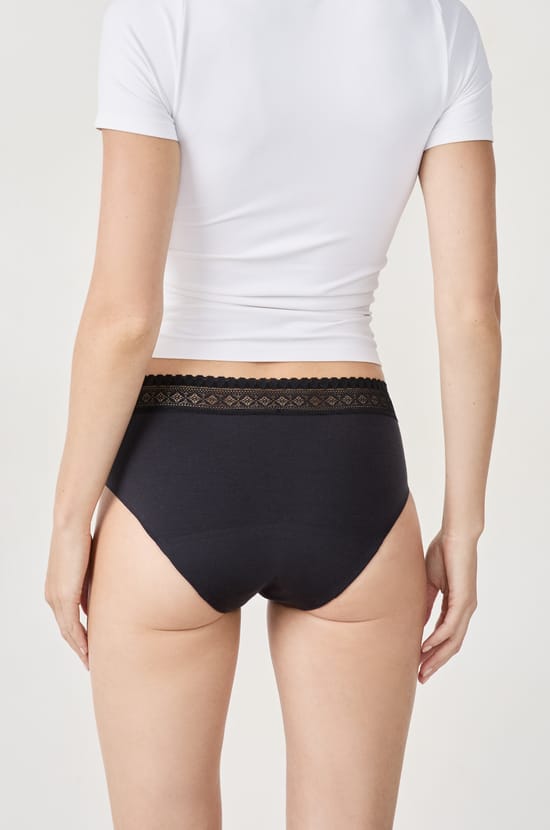 Shorty menstruel en coton - Flux moyen;${refinementColor}