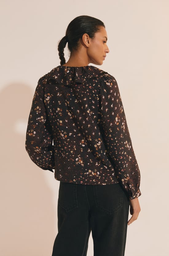 Blouse &agrave; motif floral;${refinementColor}