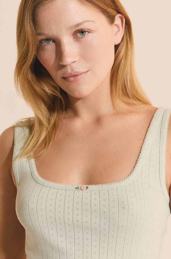 D&eacute;bardeur de pyjama en pointelle;${refinementColor}