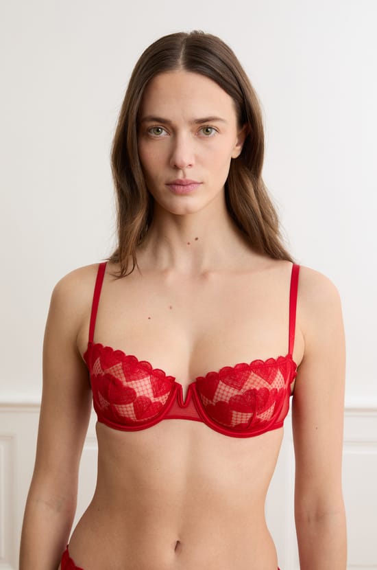 Soutien-gorge N.9 - Balconnet &agrave; broderie c&oelig;urs;${refinementColor}