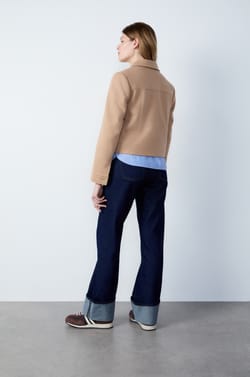 Short Buttoned Peacoat;${refinementColor}