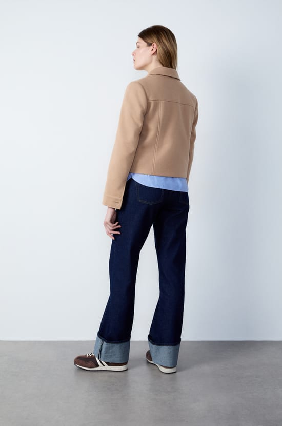 Short Buttoned Peacoat;${refinementColor}