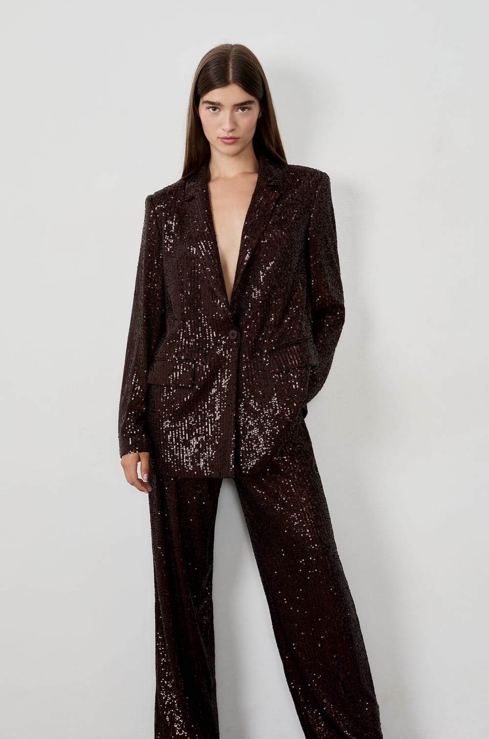 Blazer &agrave; sequins;${refinementColor}