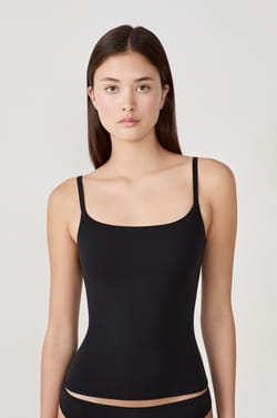 Microfibre top with built-in bralette;${refinementColor}