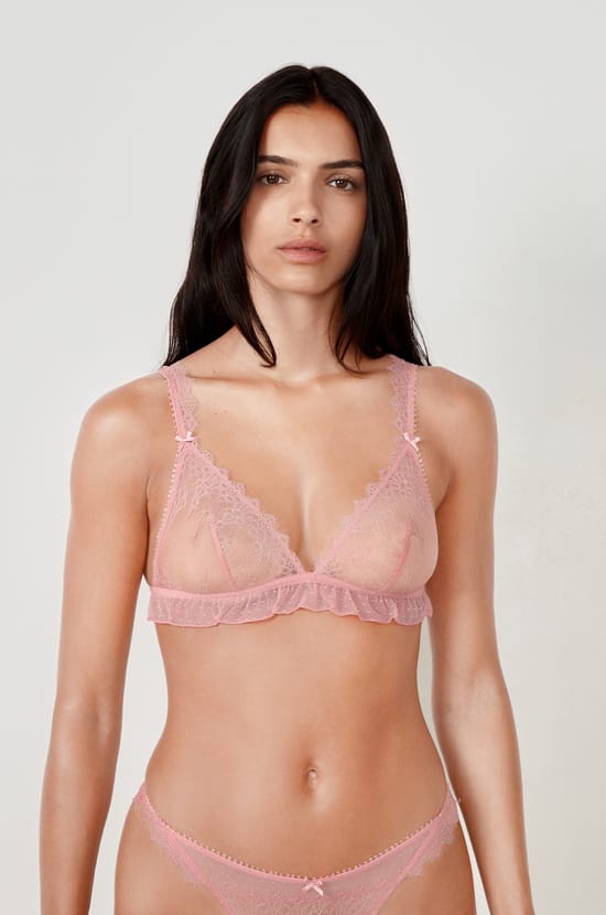 Soutien-gorge triangle en dentelle;${refinementColor}