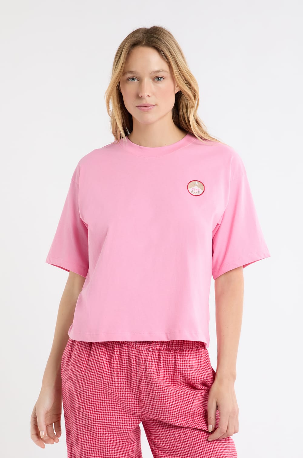 Camiseta de pijama de algodón con estampado;${refinementColor}