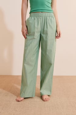 Pantalon de pyjama &agrave; rayures en coton;${refinementColor}