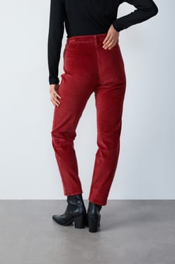 Straight-cut velvet trousers;${refinementColor}