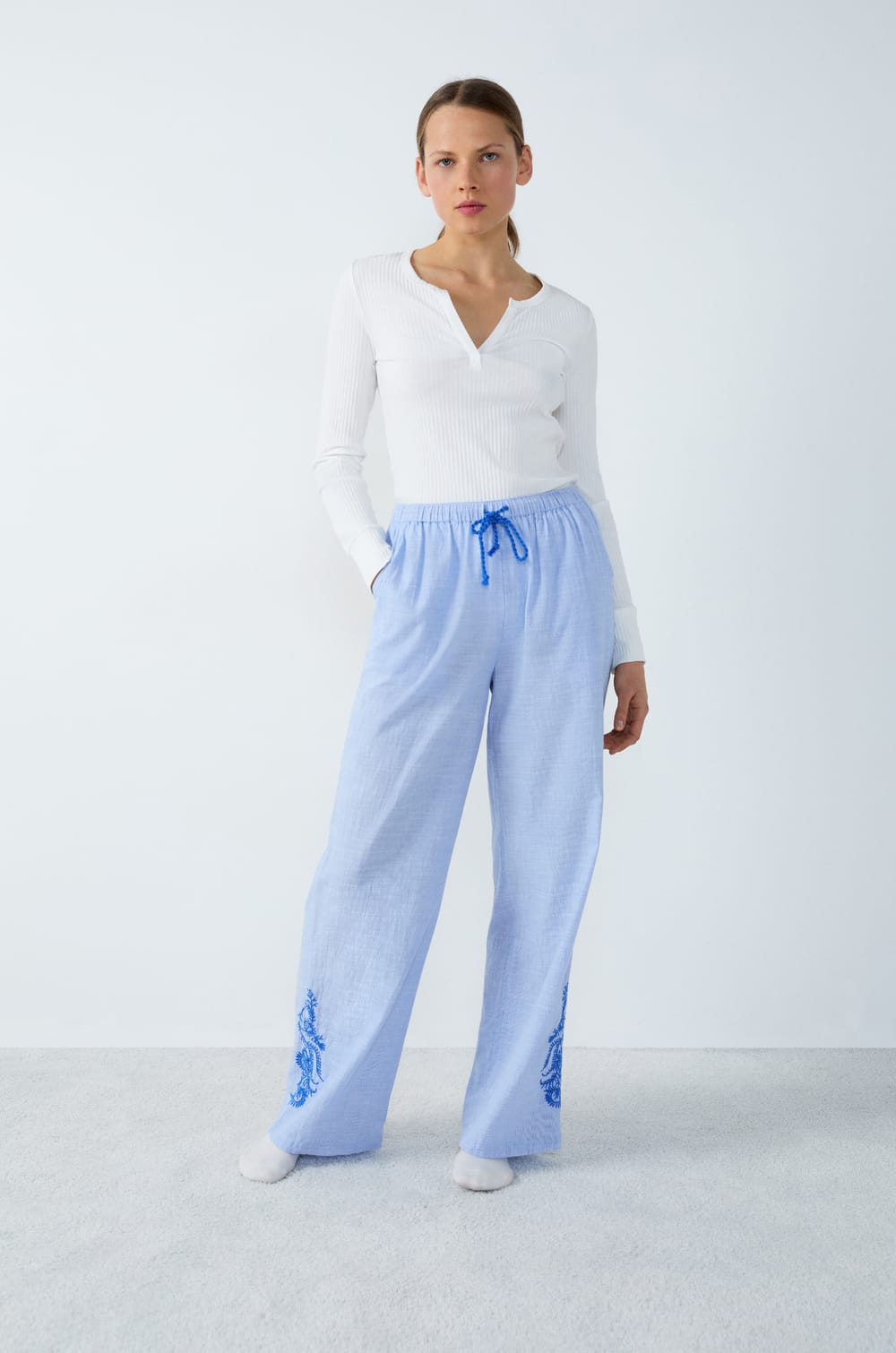 Cotton Pyjama Bottoms;${refinementColor}