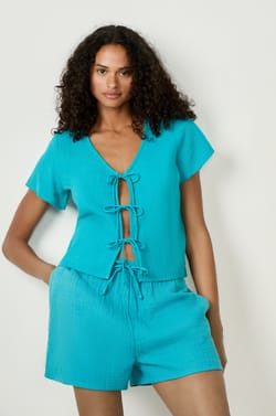 Cotton Pyjama Shorts;${refinementColor}