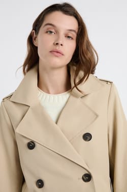 Long Trench Coat with Belt with Cotton;${refinementColor}