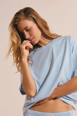 T-shirt de pyjama manches courtes en coton;${refinementColor}