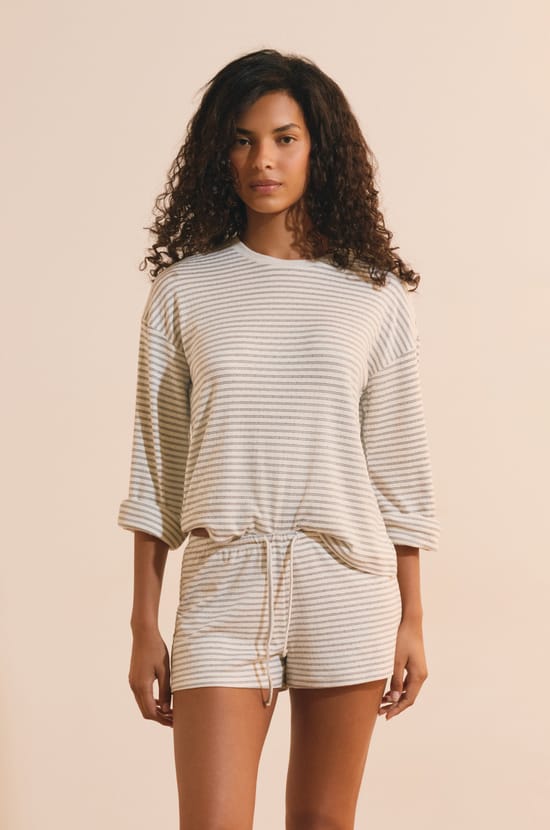Short de pyjama &agrave; rayures;${refinementColor}