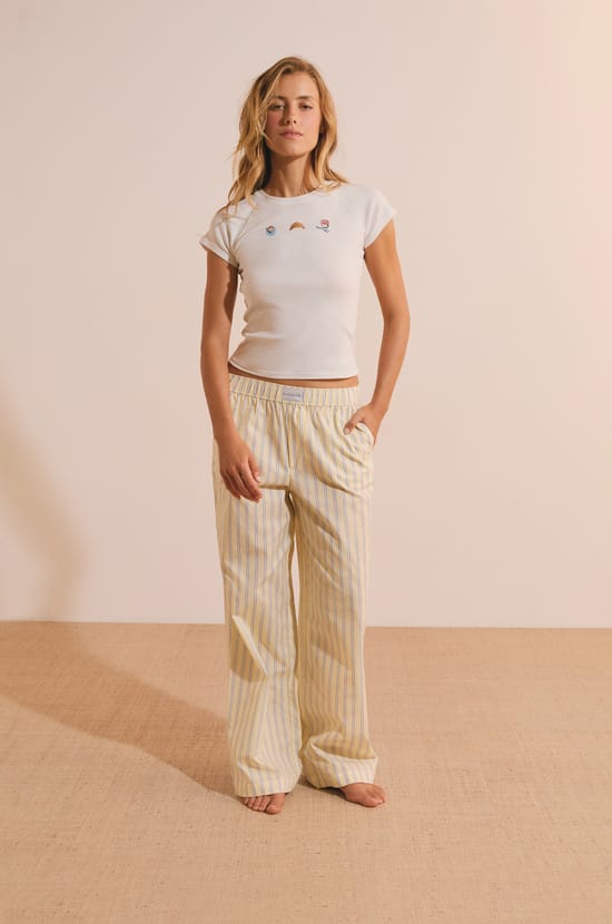 T-shirt de pyjama en coton avec motifs;${refinementColor}
