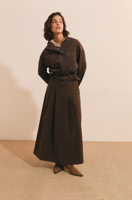 Veste saharienne courte effet su&eacute;dine;${refinementColor}