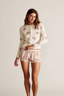 Gilet &agrave; motif fleuri;${refinementColor}
