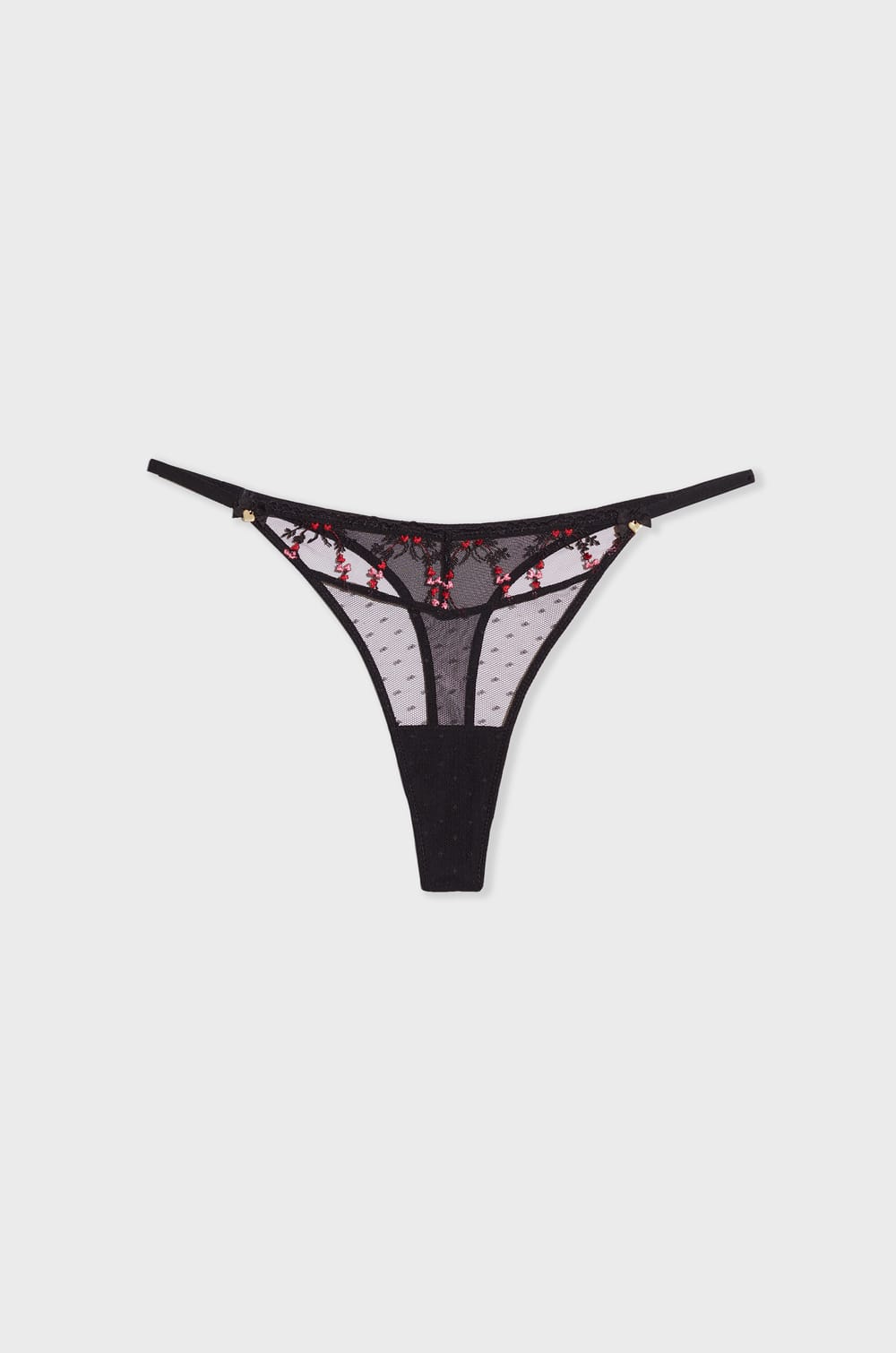 Embroidered Tulle Thong;${refinementColor}