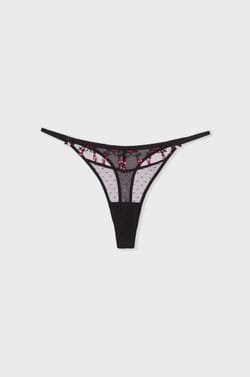 Embroidered Tulle Thong;${refinementColor}