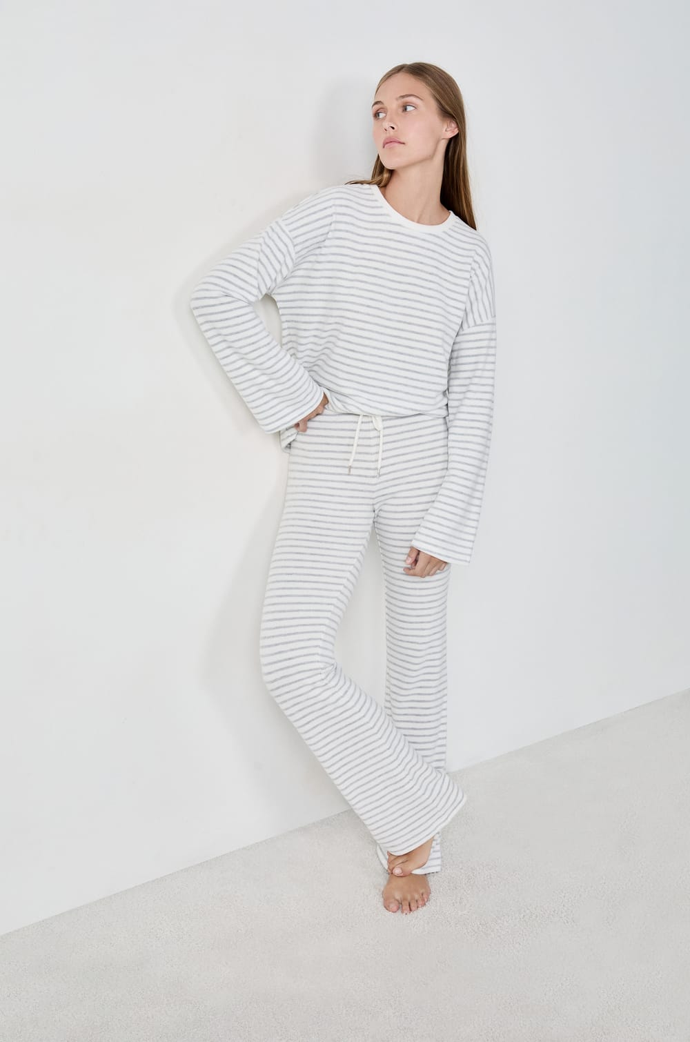 Flared Pyjama Trousers;${refinementColor}