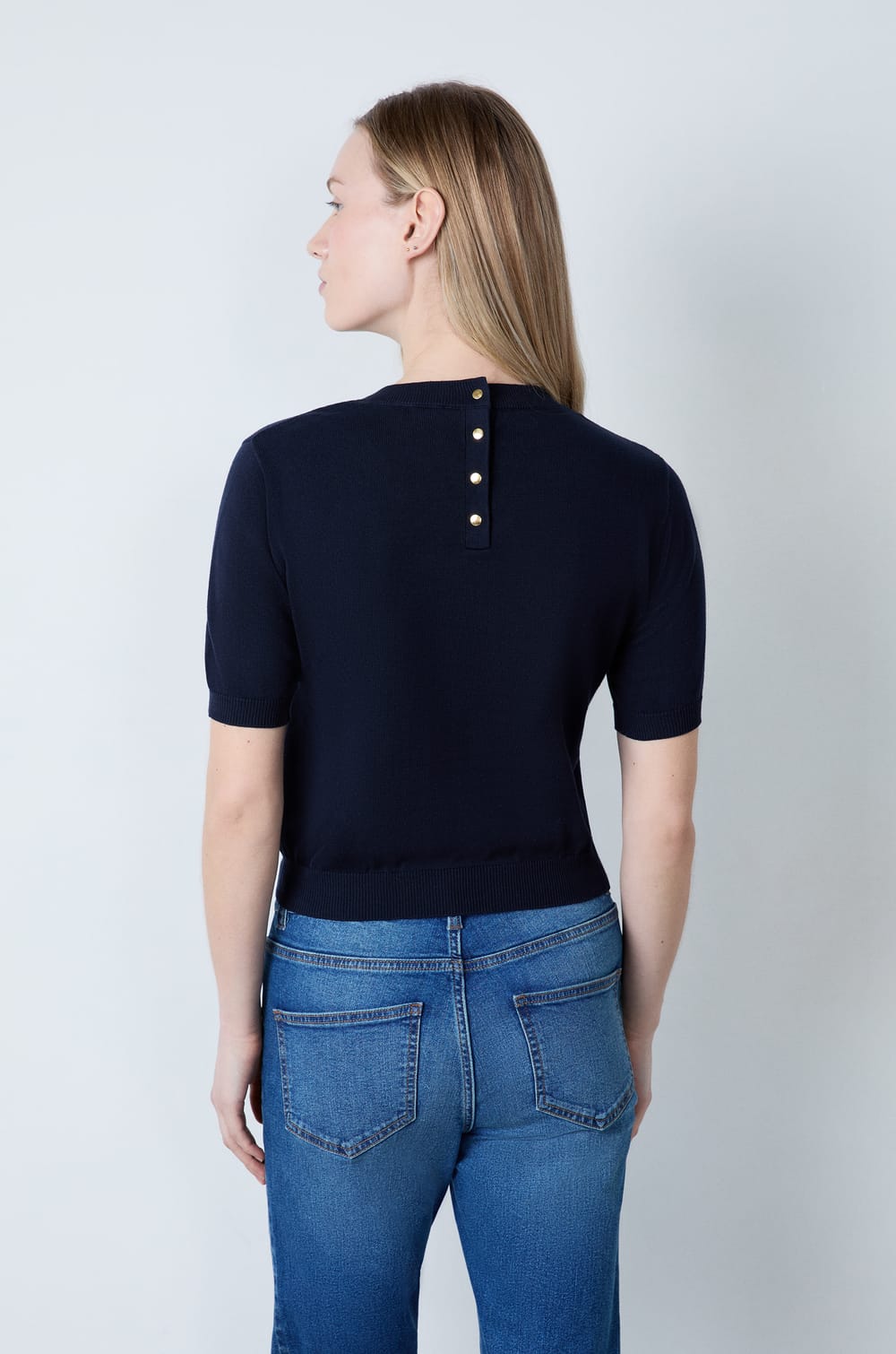 Short-sleeved sweater;${refinementColor}