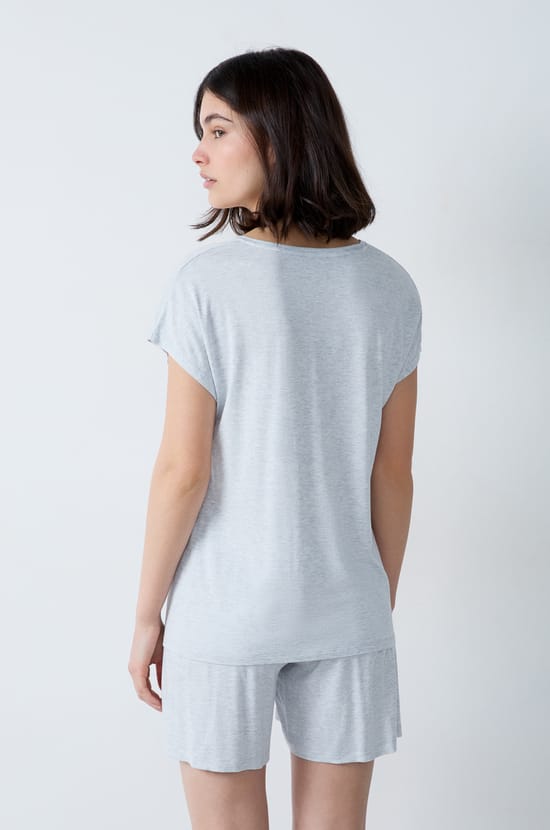 Short-Sleeved Modal Pajama T-Shirt;${refinementColor}
