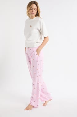 Pyjama Trousers with Striped Dachshund Print;${refinementColor}
