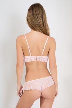 Soutien-gorge triangle en tulle floqué;${refinementColor}