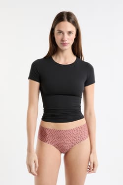 Hipster en microfibre sans couture à motifs coeurs;${refinementColor}