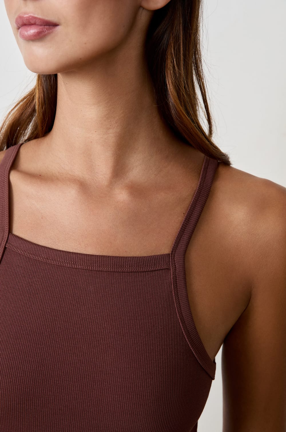 Débardeur côtelé en coton;${refinementColor}