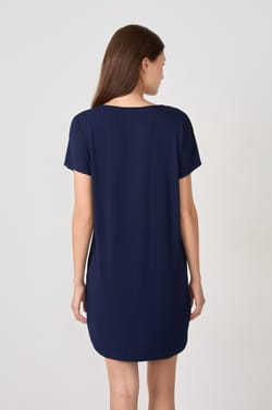 Modal nightdress with lace neckline;${refinementColor}