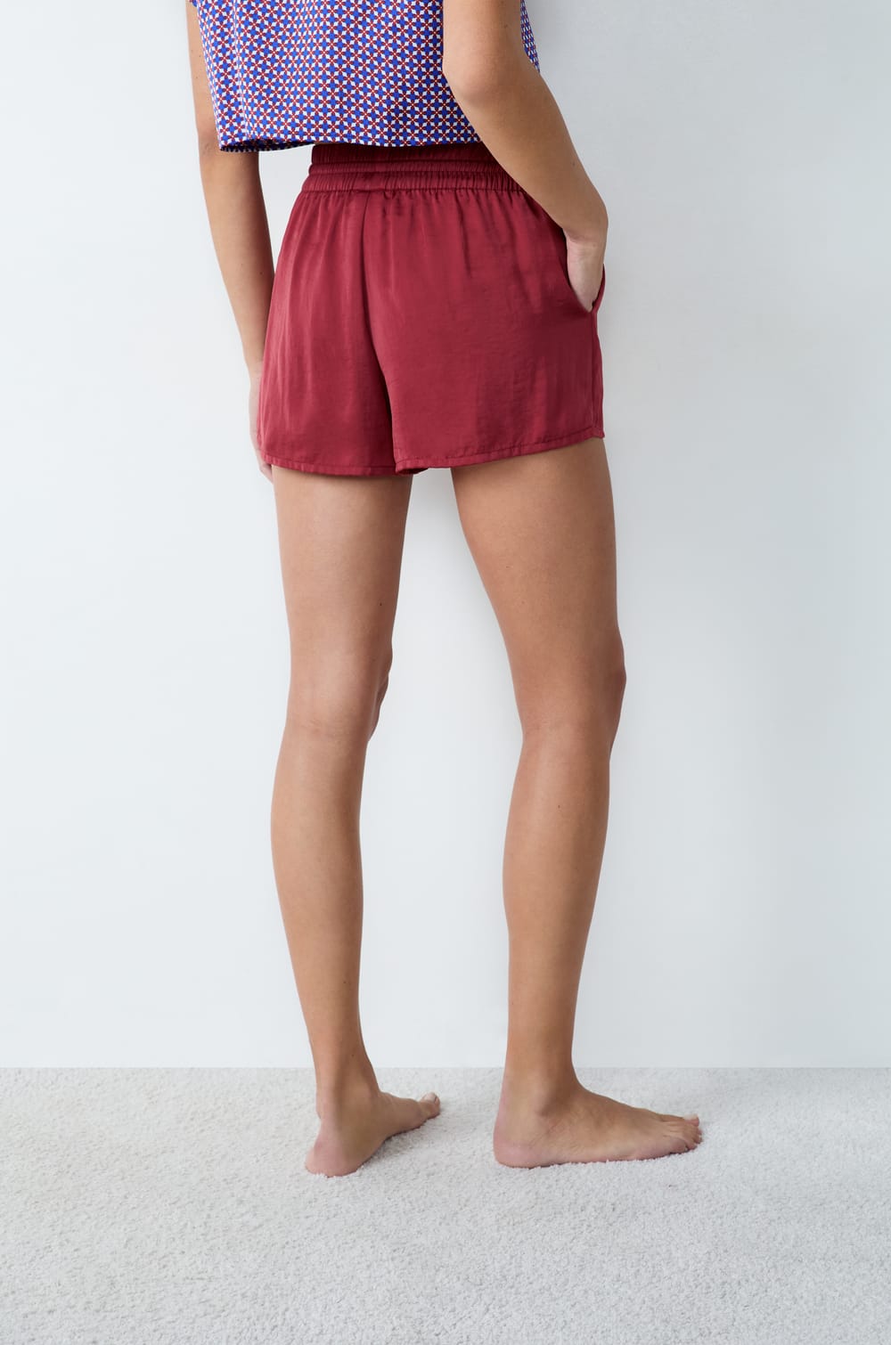 Short de pyjama satiné;${refinementColor}