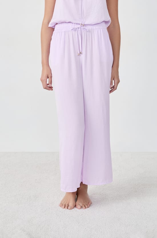 Wide-leg 7/8 satin trousers;${refinementColor}