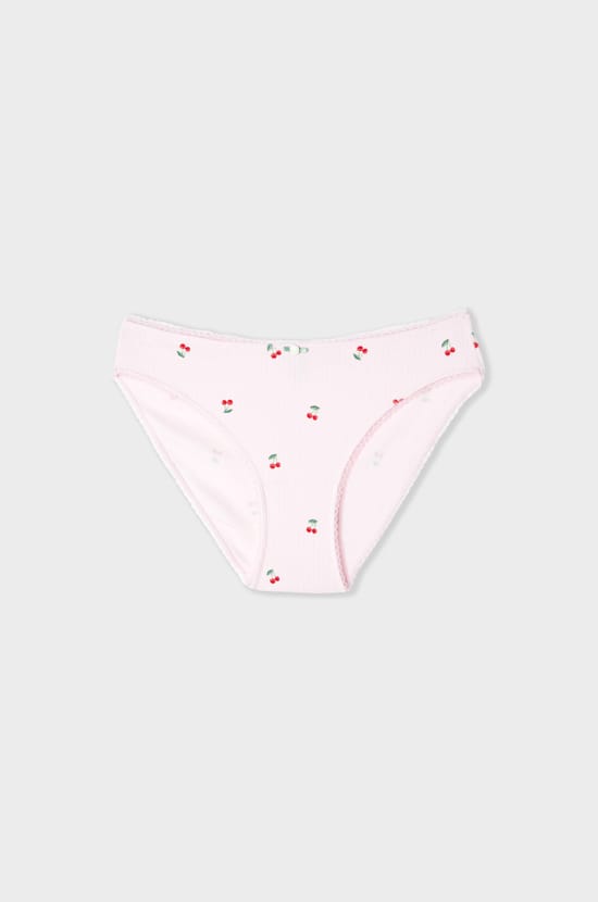 Cotton Pointelle Briefs with Motifs;${refinementColor}