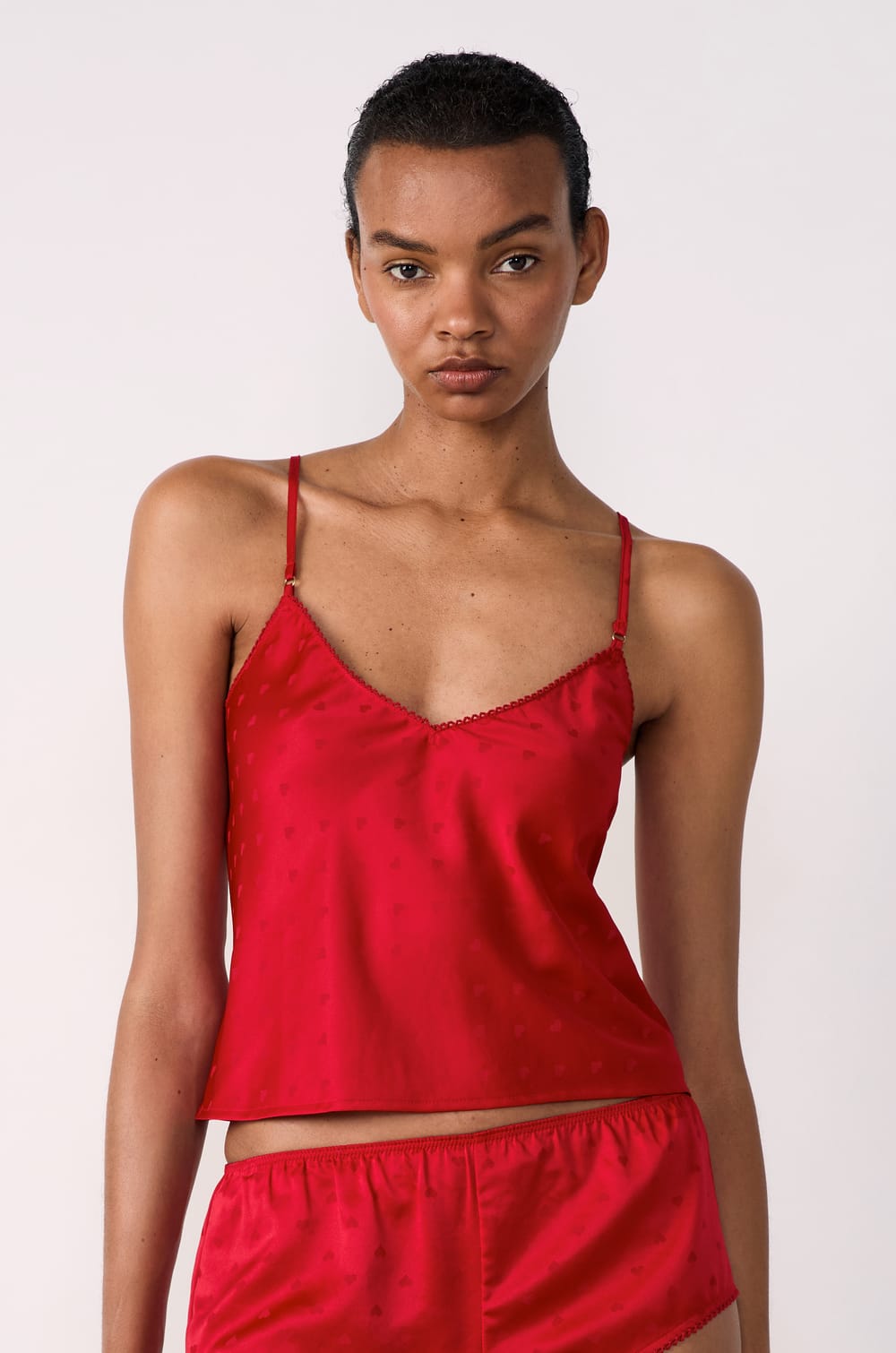 Satin Camisole with Heart Bow at the Back;${refinementColor}